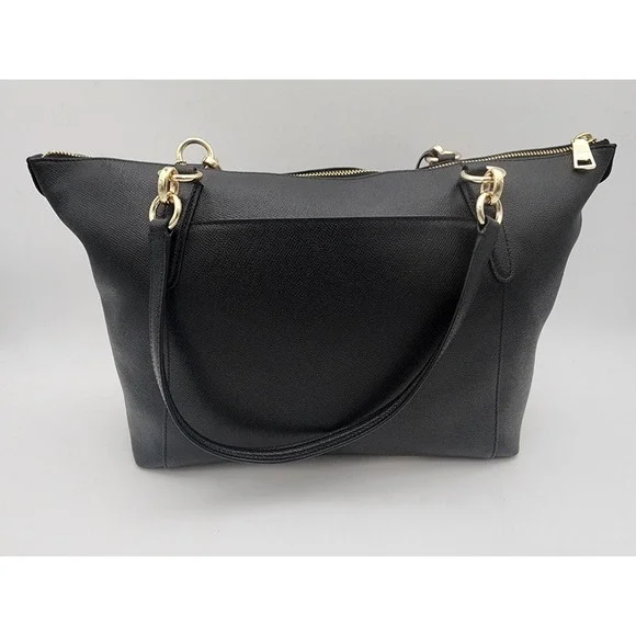 Coach Ava Tote Crossgrain Black Leather Shoulder Bag with Gold F57526 - Picture 12 of 15